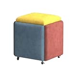 5-in-1 Beweglicher Sitzwürfel Stapelhocker Sofa Stuhl mit Drehrollen Gepolsterter Sitz für Wohnzimmer
