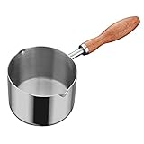 Garneck Edelstahl Stieltopf 500ml Mit Holzgriff – Vielseitiger Suppentopf Für Induktion - Perfekt Für Saucen - Milch Und Kleine Portionen in Ihrer Küche