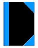 STYLEX 29104 Kladde A4, 192 Seiten liniert, schwarz mit blauen Ecken