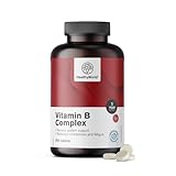 HealthyWorld Vitamin B-Komplex - 365 Tabletten - Jahresvorrat - alle 8 B-Vitamine - B1 B2 B3 B5 B6 B7 B9 B12 pro Tablette - Energiestärkung, gegen Müdigkeit - umfassende Unterstützung des Körpers