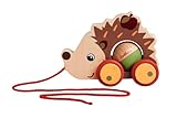 Eichhorn 100006802 - Nachzieh-Igel mit beweglicher Kugel und Soundfunktion, 16 cm, geräuschlose Silikonräder, aus 100% FSC Zertifiziertem Sperrholz, ab 1 Jahr