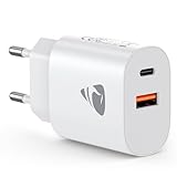 USB C Ladegerät, 20W USBC Netzteil 2-Port USB Schnellladegerät Mehrfach PD 3.0 Power Adapter Typ C Stecker Charger für iPhone 16 15 14 Pro Max 13 12 11, iPad, Samsung, Handy Ladeadapter Ladestecker