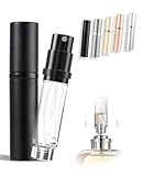 ASADAYS Tragbarer Parfümzerstäuber, nachfüllbar, leere Reise-Sprühflasche, Nano-Nebel, Bodenfüllung, Mini-Zerstäuber, Taschengröße, Damen und Herren (klassisch, schwarz)