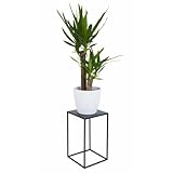 HowHomely Blumenständer Metall Schwarz 40 cm Hoch - Solider und Robuster Blumenhocker Metall - Pflanzenständer für die Hausdekoration wie Salon oder Schlafzimmer
