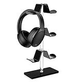 Kopfhörerständer, Controller-Halterung – Halterung für Gamecontroller und Kopfhörer aus Acryl mit 3 Ebenen, stabile Basis, drehbarer Bügel für Kopfhörer, für Büro, Spielzimmer, Cham