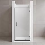 Duschtür, 80cm B x 185 cm H Duschtüren Pendeltür, mit 6 mm ESG Sicherheitsglas mit Splitterschutzfolie, Für kleine Nische Badezimmer Duschglastür, Schwarze