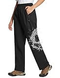 baleaf Regenhose Damen Wasserdicht 10000mm H2O Atmungsaktiv Überziehhose Leichte Wanderhose Trekkinghose Winddicht Fahrrad Outdoor Trekking Schwarz L