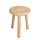 Spetebo Holz Blumenhocker mit 3 Beinen - Ø 35 cm - Deko Hocker rund naturbelassen - Pflanzenständer Blumenständer Beistelltisch Couchtisch Teetisch