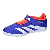 adidas Unisex Predator Club Hook-and-Loop J Football Boots Turf Fußballschuhe, Lucid Blue/Cloud White/solar red, 36 2/3 EU