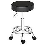 TactFire Rollhocker Arbeitshocker Drehhocker Höhenverstellbar 360° Drehbar Bürohocker Drehhocker für Büro Salon Massage Spa (1, Schwarz2)