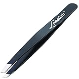 Longivia® Schräge Pinzette zum Augenbrauen Zupfen Profi aus Hochwertiger Edelstahl Präzision Zange für Augenbraunzupfen und Haarentfernung Tweezers Pincette Wimpern Zupfpinzette Präzise Spitz Pincet