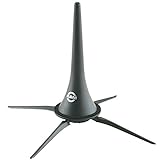 K&M 152/1 Trompetenständer Schwarz Kunststoff – Gummierter Kegel mit Filzstreifen – Transport im Schalltrichter möglich