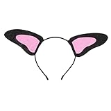 DEARMAMY Hundestirnband Halloween-hundekostüme Hund Haustiershow Stirnband Mit Hundeohren Kuhohren Kostüm Fuchsohren Stirnband Hundeohr Zum Dackelkleidung Eisen Black
