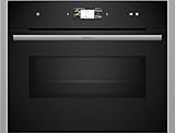 NEFF C24MS31N0, N 90, Compact-Backofen, Integrierbarer Backofen mit Mikrowelle 60 x 45cm, Full Touch TFT-Display, Inverter-Technologie, Soft Open & Close, Favorit, Edelstahl