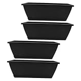 SEWACC 4 Stück Teiliges Pflanzgefäß Großer Rechteckiger Fensterbank pflanztopf mit Ablauf Robuster Kunststoff blumenkasten für Gemüse Blumen Innen Außenbereich Balkon gartencontainer