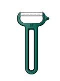 Linoroso Sparschäler Julienne Schnitt, Y Schäler mit Spitzer Spitze, Einfaches Schälen von Karotten, Kartoffeln, Gurken und Mehr Obst- und Gemüsestreifen, Scharf, Glatt, Bequemer Griff - Grün