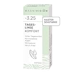 MAGNIVISION Tageslinsen Komfort, 8 Stück weiche Kontaktlinsen für -1,75 dpt., Kontaktlinse mit Hyaluron und UV-Filter für empfindliche Augen, ohne Konservierungsstoffe