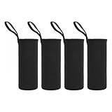 Packung mit 4 Flaschen-Thermotaschen, Neoprenhülle für Wasserflaschen, Thermohülle für Wasserflaschen, Thermohülle für Outdoor-Sport, Camping, Wandern, Reisen