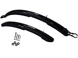 Stabiles Steck-Schutzblech fürs Fahrrad Vorderrad und Hinterrad 26-29 Zoll aus Kunststoff mit Halterung Schwarz für max. 40 mm breite Reifen