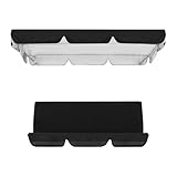 Premium Schaukelbaldachin & Sitzbezug-Set, strapazierfähiges 210D-Oxford-Gewebe, 249 x 185 x 18 cm, Baldachin und 150 x 50 x 10 cm Sitzschutz für Gartenmöbel, Schwarz