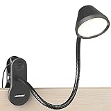 LEPOWER Klemmleuchte, dimmbare Leselampe für das Lesen im Bett, 300 lm Klemmleuchte, Klemmleuchte mit 5 Farbtemperaturen, Nachtlichtmodus, Timer-Einstellung, 2%–100% Helligkeit, für Bett, Kopfteil