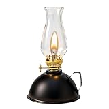 Petroleumlampe, 12×20cm Glas Öllampe mit Regulierbare Flame, Öllampen Laterne, Petroliumöllampe, Winddicht Öllampe Antike, Öl Lampe, Vintage Petroleum Lampe, Petroleumlaterne für Innenräume, Schwarz