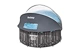 Bestway Steel Pro MAX Frame Pool Set mit Filterpumpe + Verdeck Ø 366 x 122 cm, lichtgrau, rund, Grau
