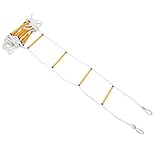 Strickleiter Feuerleiter 10 m, Feuerflucht Seilleiter, Rettungsleiter Strickleiter bis 200 kg, Sicherheitsleitern für Haus, Baumhaus, Balkon und Geländer