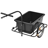 MAT-COMPANY Fahrradanhänger Lastenanhänger Handwagen Transportanhänger 153 × 71 cm bis 150 kg Stahl Kunststoff Gummi Schwarz