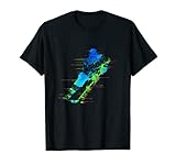 Cooler bunter Eishockey Spieler mit Eishockey Schläger T-Shirt