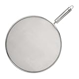 Fackelmann Opal Splatter Screen 29cm, Cooking Splatter Guard for Frying Pan, Grease Splash Guard, Stainless Steel Extra Fine Mesh, 42.5x29x2.5cm, Silver