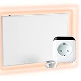 H500 Infrarotheizung Carbon Crystal (neueste Technologie), ultraflache Wandheizung, weiß, 500 Watt, ohne Rahmen - TH70 WIFI Thermostat