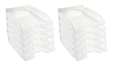 Exacompta 12323D 10er Pack Premium Briefablage Ecotray DIN A4. Ideale Briefkörbe für Ihre Organisation. Robuste und stapelbare Ablagekörbe glasklar