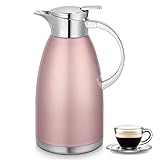 Edelstahl-Isolierkanne 2,3 Liter – Roségold – Elegante Vakuum-Kanne für Kaffee & Tee, 18/8 Edelstahl, Spülmaschinengeeignet