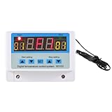 Temperaturregler, 5 Einfach zu Bedienende Tasten mit LED-Anzeige, Reptilien-Thermostat, Digitaler Temperaturregler, Temperaturregler (30 A und 24 V Gleichstrom)