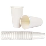 HEKU 50 weiße Einweg-Pappbecher, 0,3 l, aus Frischfaser, beschichtet, umweltfreundlich, recyclingfähig, FSC-zertifiziert, für heiße & kalte Getränke, ideal für Partys, Events, Büros