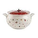 Villeroy & Boch Toy's Delight Terrine, 3 Liter, Premium Porzellan, Weiß/Rot