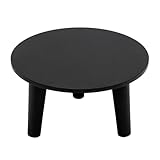 Spetebo Holz Blumenteller rund 25 cm - schwarz - Holz Pflanzenhocker mit 3 Füßen - Pflanzenständer Deko Hocker für Blumen und Pflanzen
