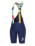 INBIKE Bib Shorts Damen Rennrad Hose Radhose Kurz Gepolstert mit Träger Radsport-trägerhosen Trägerhose Fahrrad Sitzpolster Sommer Marineblau S