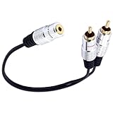 Lerpwige 9 84-Zoll-3 5-mm Buchsenkabel Mit Vergoldeter Spitze 3 5-Stecker Y Splitter Adapterleitung Schwarz