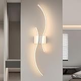 Comely LED Wandleuchte Innen, 27W 3075LM Wandlampe LED Warmweiß 3000K, 80CM Lang Minimalistische Weiß Wandleuchte für Schlafzimmer Wohnzimmer Korridor Treppen