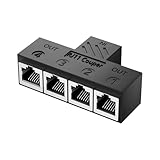 SinLoon RJ11 Koppler RJ11 Buchse auf 4 Buchsen 6P6C Telefon Inline Koppler Telefon Verlängerung Adapter für Festnetz Fax Gerät (1 auf 4)