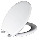 Retoo Toilettensitz WC Sitz langsam fallend, Toilettendeckel für einfach Reinigung, Antibakterieller Klodeckel, Universal Klobrille kompatibel passend für viele WC-Modelle, Einfache Montage, Weiß