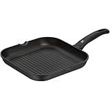 WMF Grillpfanne 27x27 cm mit Ausguss, Aluminium beschichtet, Steakpfanne ideal zum knusprigen Braten, Grill Pfanne, eckige Pfanne, Kunststoffgriff