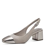 MARCO TOZZI Damen Slingpumps mit Blockabsatz Vegan, Beige (Dune Comb), 37 EU