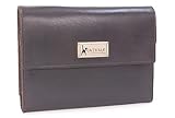 Catwalk Collection Handbags - Damen Schmuckrolle Mittelgroß - Schmucktasche/Schmucketui für Reise - Leder und Wildleder - CHANELLE - Braun