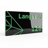 Straßenschild mit Hausnummer personalisiert – modernes Türschild aus Acryl & Holz – zweischichtig, individuell mit Straßenname & Nummer, wetterfest, präziser Laserschnitt (Grün, 10 x 20 cm)