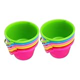 TOBBOMEY 12 Stück Kinder Strandspielzeug Bunter Abs Strandeimer Mit Schaufel Vielseitiges Spielzeug Für Strand Garten Und Indoor Spielspaß