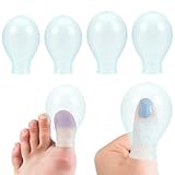 Hpmjz 4-teilige wasserdichte Zehen- und Fingerabdeckung Silikon Zehenschutz wiederverwendbarer Nagelschutz aus Silikon gegen Fingerrisse zum Baden für Pediküre Maniküre Nagelpflege (2 groß, 2 klein)