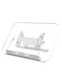 Viozon Acryl Buchständer zum Lesen, Kochbuchhalter, 13-stufig verstellbarer Winkel, klappbar & tragbar, leicht für Büro, Küche, Schulbuch, Rezept, Zeitschrift, Tablet, Laptop DE-R23B